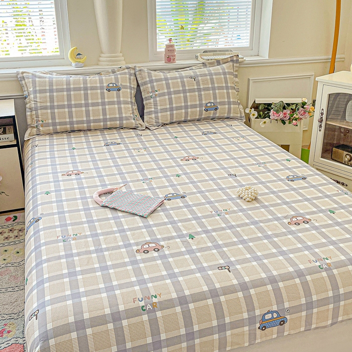 91家纺网 家纺一手货源 找家纺 卡普家居 2025新款全棉印花A版床笠 小汽车