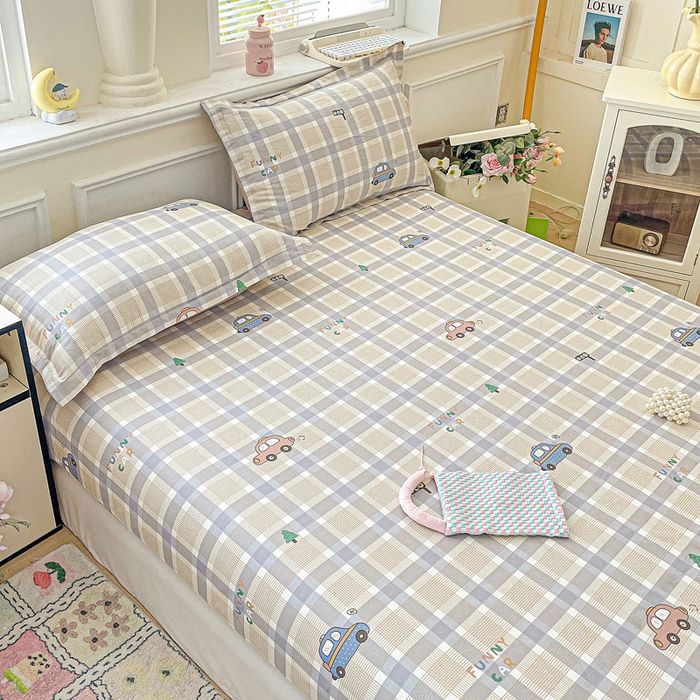 91家纺网 家纺一手货源 找家纺 卡普家居 2025新款全棉印花A版床笠 小汽车