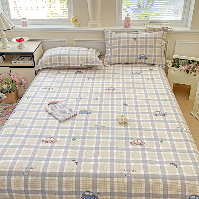 91家纺网 家纺一手货源 找家纺 卡普家居 2025新款全棉印花A版床笠 小汽车