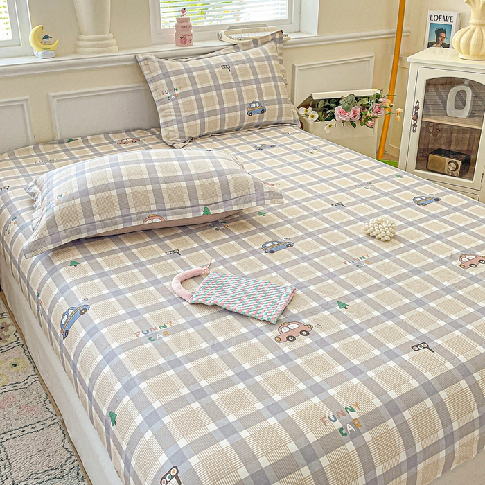 91家纺网 家纺一手货源 找家纺 卡普家居 2025新款全棉印花A版床笠 小汽车