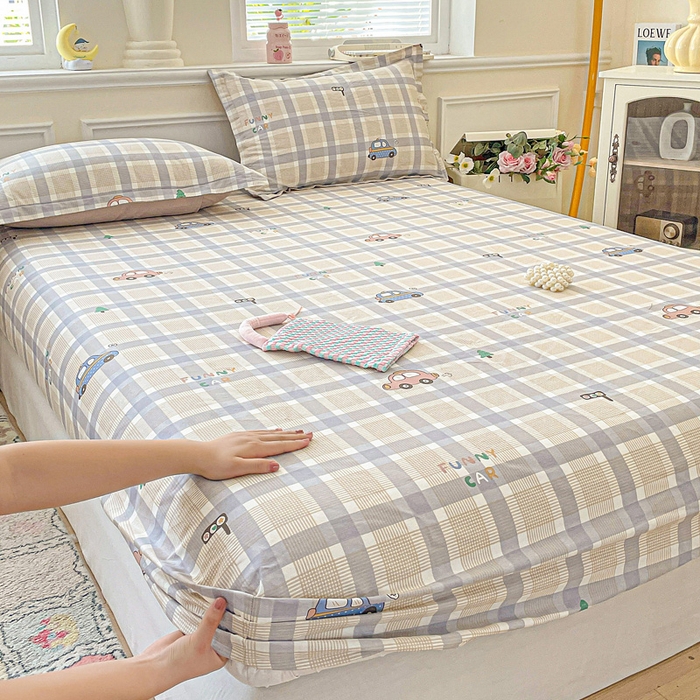 91家纺网 家纺一手货源 找家纺 卡普家居 2025新款全棉印花A版床笠 小汽车