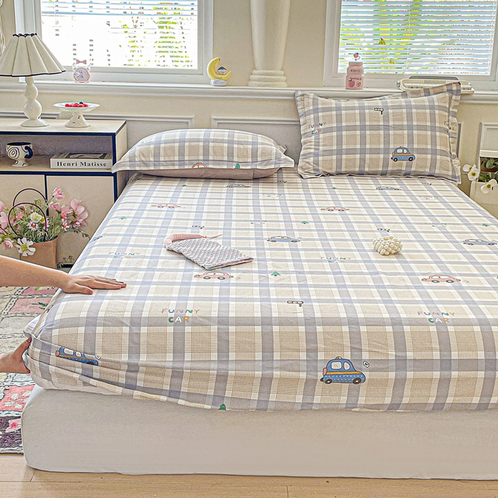 91家纺网 家纺一手货源 找家纺 卡普家居 2025新款全棉印花A版床笠 小汽车