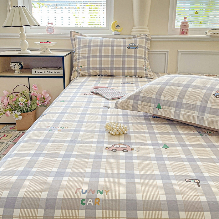 91家纺网 家纺一手货源 找家纺 卡普家居 2025新款全棉印花A版床笠 小汽车