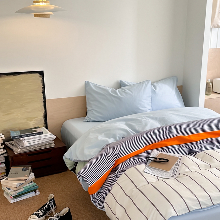 91家纺网 家纺一手货源 找家纺 柚可家居 2025年数码印花大版40支纯棉四件套 蓝调海港（送手提袋）