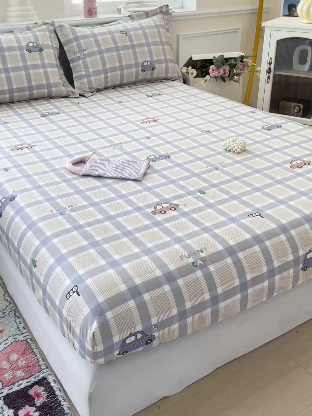 91家纺网 家纺一手货源 找家纺 卡普家居 2025新款全棉印花A版床笠 小汽车