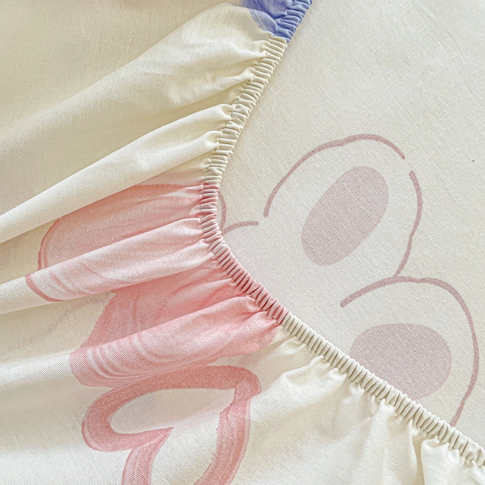 91家纺网 家纺一手货源 找家纺 卡普家居 2025新款全棉印花A版床笠 小兔可可