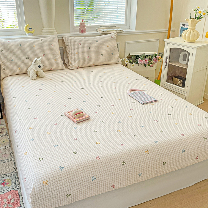 91家纺网 家纺一手货源 找家纺 卡普家居 2025新款全棉印花A版床笠 友谊结