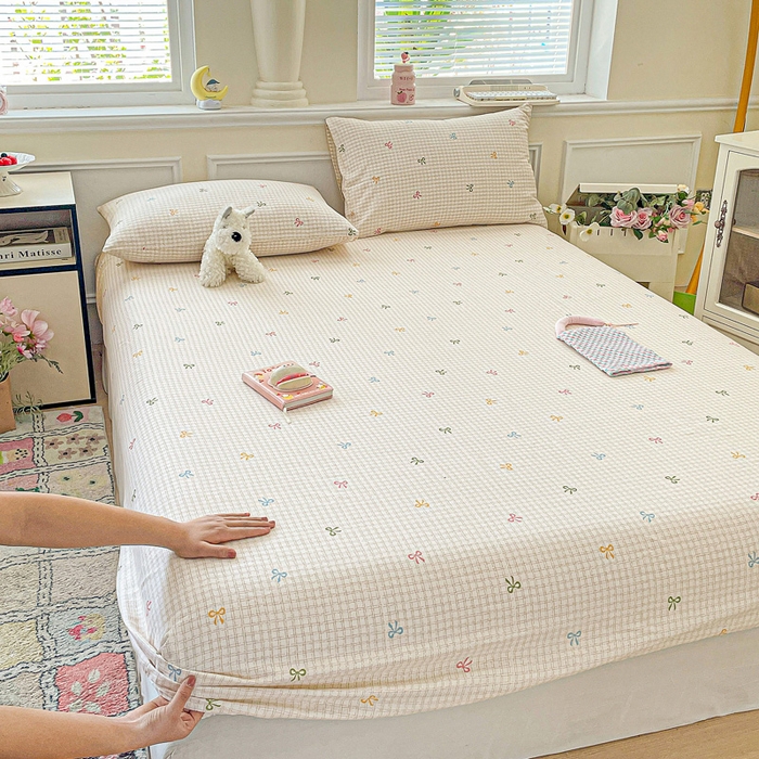 91家纺网 家纺一手货源 找家纺 卡普家居 2025新款全棉印花A版床笠 友谊结