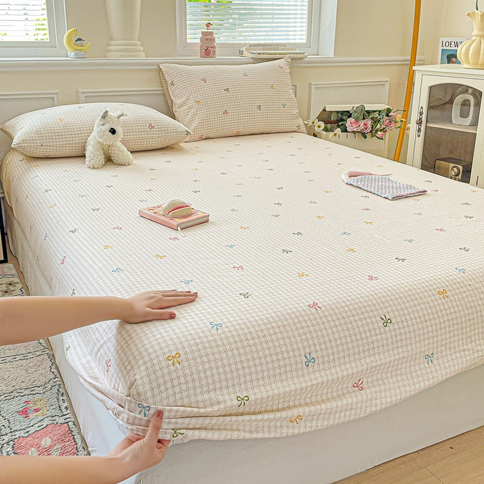 91家纺网 家纺一手货源 找家纺 卡普家居 2025新款全棉印花A版床笠 友谊结