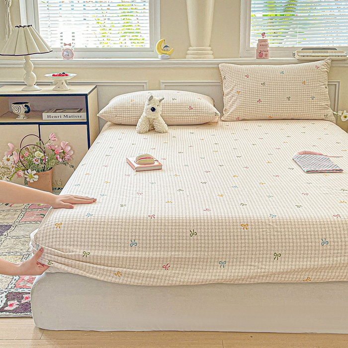 91家纺网 家纺一手货源 找家纺 卡普家居 2025新款全棉印花A版床笠 友谊结