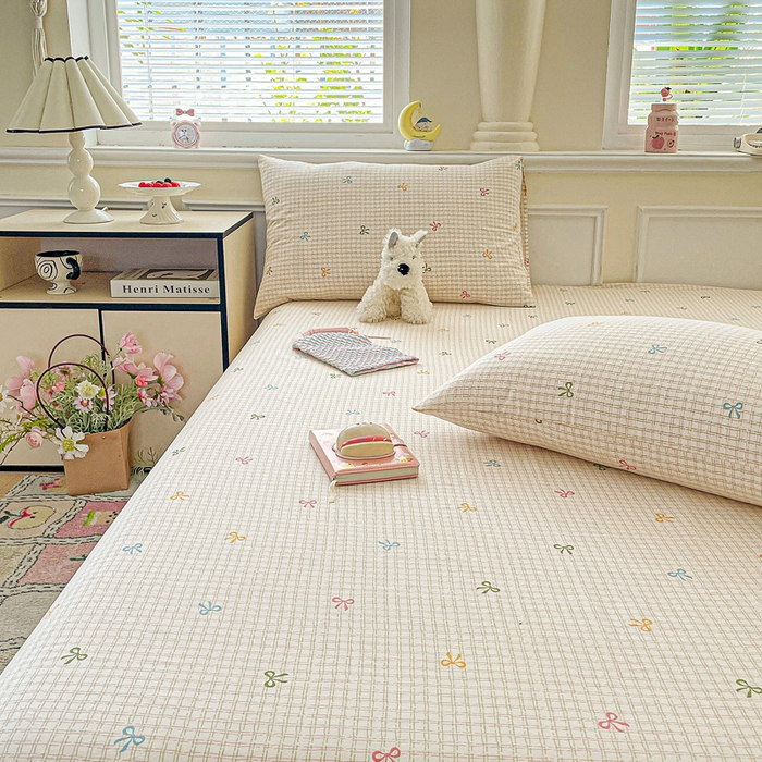 91家纺网 家纺一手货源 找家纺 卡普家居 2025新款全棉印花A版床笠 友谊结