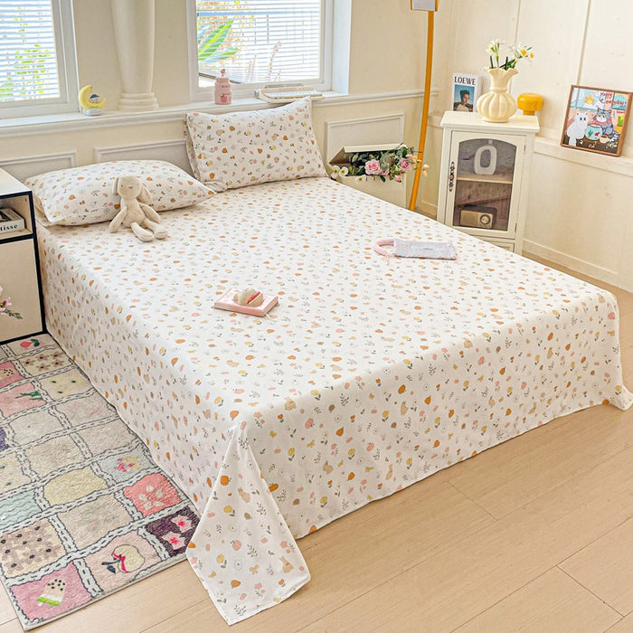 91家纺网 家纺一手货源 找家纺 卡普家居 2025新款全棉印花A版床单 春日限定