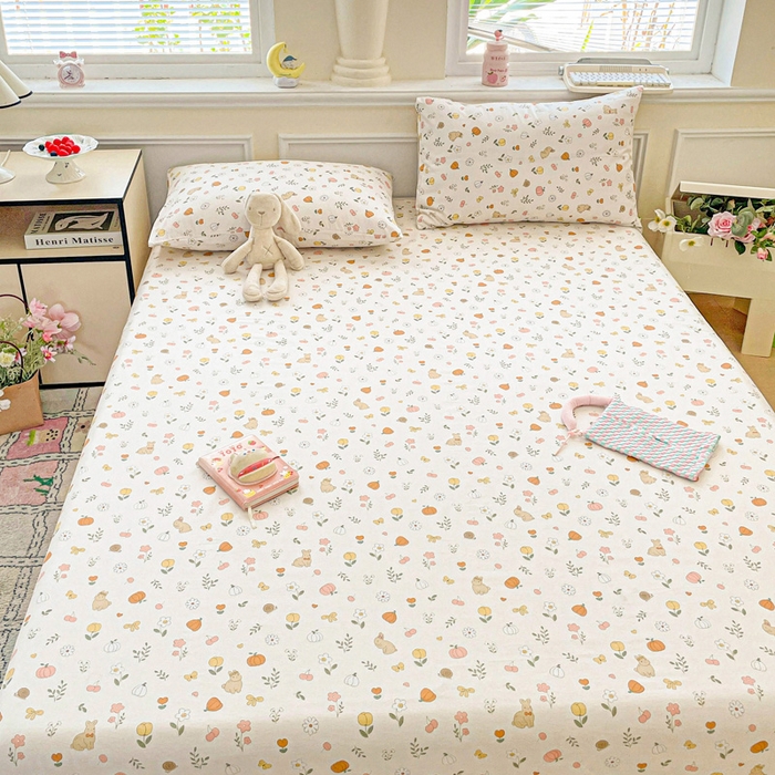 91家纺网 家纺一手货源 找家纺 卡普家居 2025新款全棉印花A版床单 春日限定