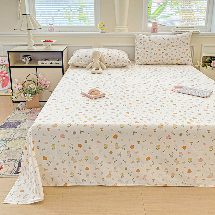 91家纺网 家纺一手货源 找家纺 卡普家居 2025新款全棉印花A版床单 春日限定