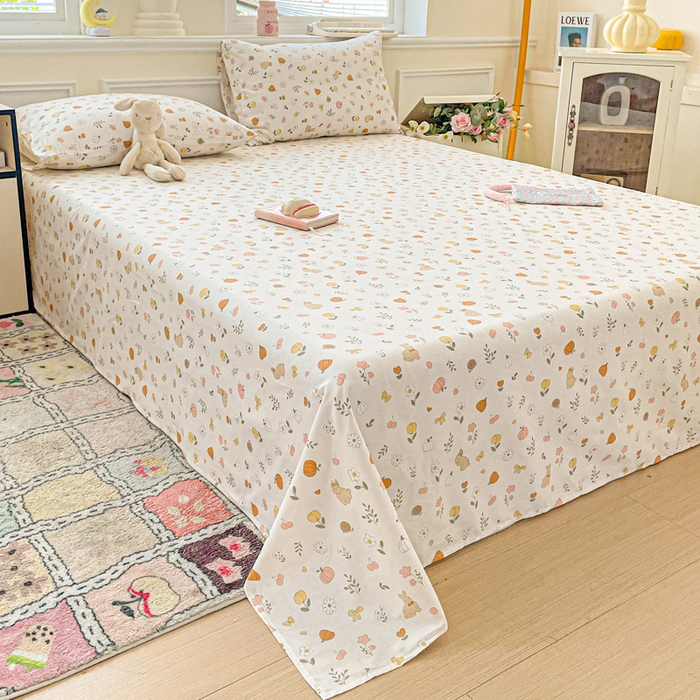 91家纺网 家纺一手货源 找家纺 卡普家居 2025新款全棉印花A版床单 春日限定