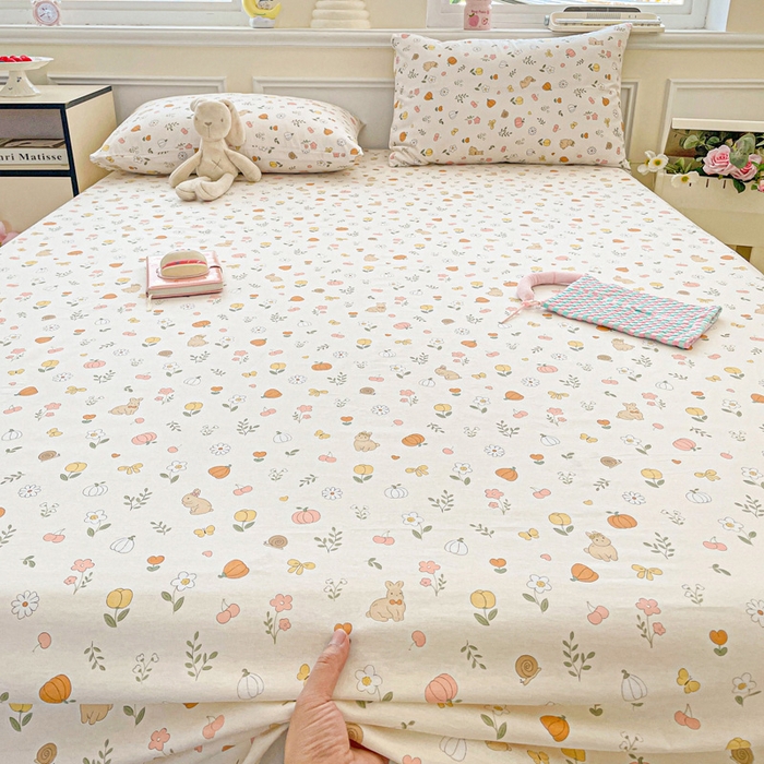 91家纺网 家纺一手货源 找家纺 卡普家居 2025新款全棉印花A版床单 春日限定