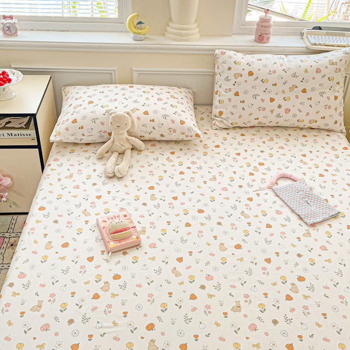 91家纺网 家纺一手货源 找家纺 卡普家居 2025新款全棉印花A版床单 春日限定