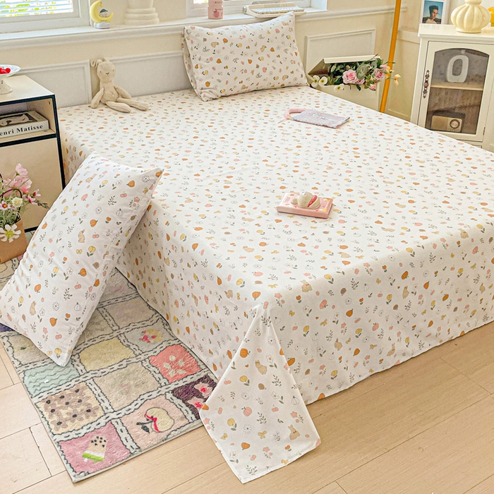 91家纺网 家纺一手货源 找家纺 卡普家居 2025新款全棉印花A版床单 春日限定