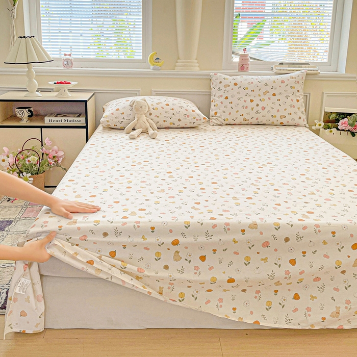 91家纺网 家纺一手货源 找家纺 卡普家居 2025新款全棉印花A版床单 春日限定