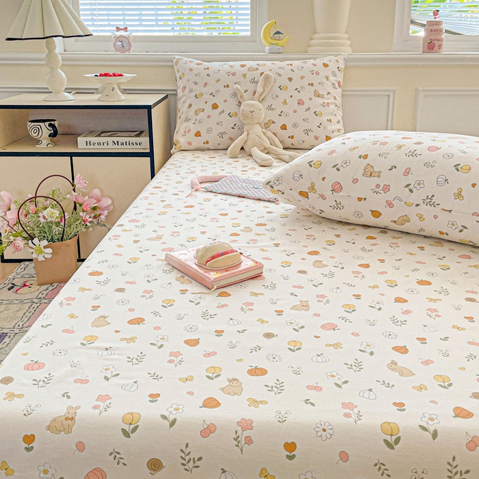 91家纺网 家纺一手货源 找家纺 卡普家居 2025新款全棉印花A版床单 春日限定