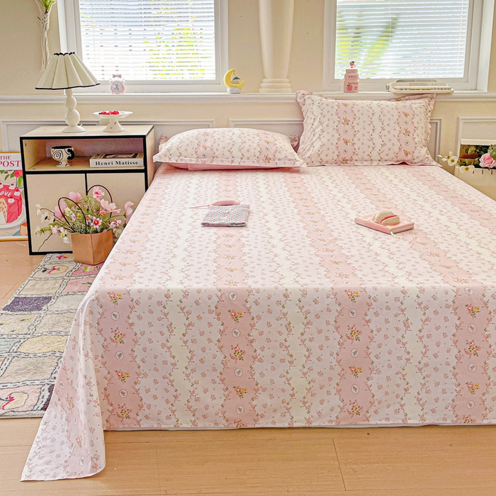 91家纺网 家纺一手货源 找家纺 卡普家居 2025新款全棉印花A版床单 花间赋