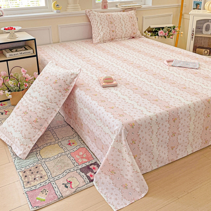 91家纺网 家纺一手货源 找家纺 卡普家居 2025新款全棉印花A版床单 花间赋