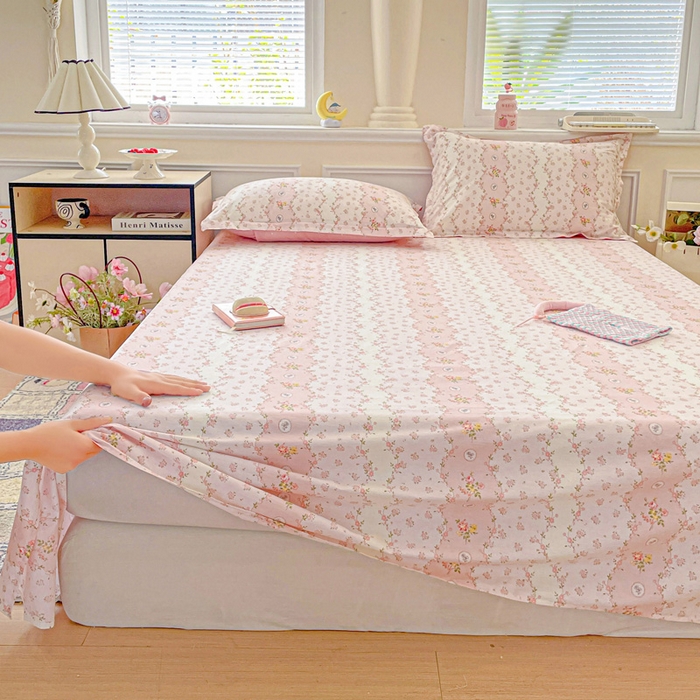 91家纺网 家纺一手货源 找家纺 卡普家居 2025新款全棉印花A版床单 花间赋