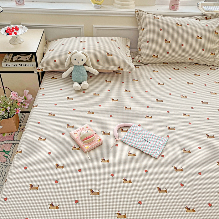 91家纺网 家纺一手货源 找家纺 卡普家居 2025新款全棉印花A版床单 快乐追梦