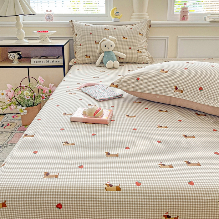 91家纺网 家纺一手货源 找家纺 卡普家居 2025新款全棉印花A版床单 快乐追梦