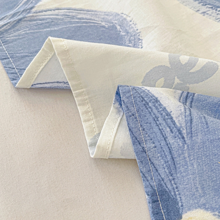 91家纺网 家纺一手货源 找家纺 卡普家居 2025新款全棉印花A版床单 蓝色甜心