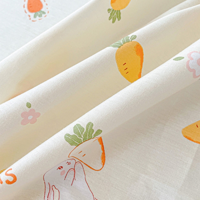 91家纺网 家纺一手货源 找家纺 卡普家居 2025新款全棉印花A版床单 萝卜蹲