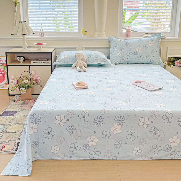 91家纺网 家纺一手货源 找家纺 卡普家居 2025新款全棉印花A版床单 漫日夏花