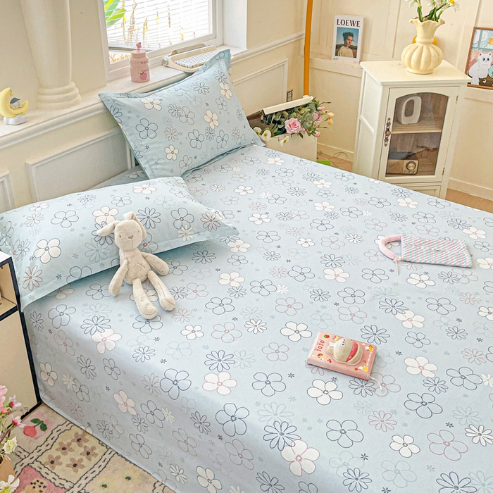 91家纺网 家纺一手货源 找家纺 卡普家居 2025新款全棉印花A版床单 漫日夏花