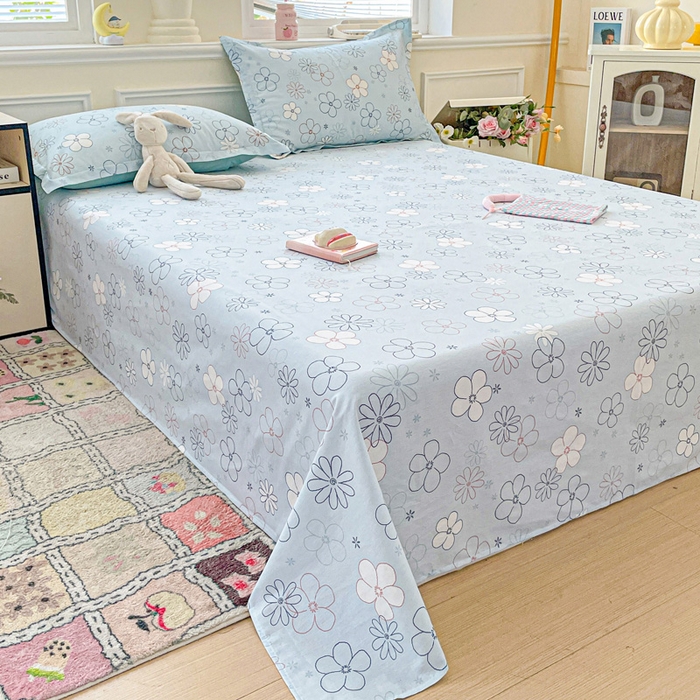 91家纺网 家纺一手货源 找家纺 卡普家居 2025新款全棉印花A版床单 漫日夏花