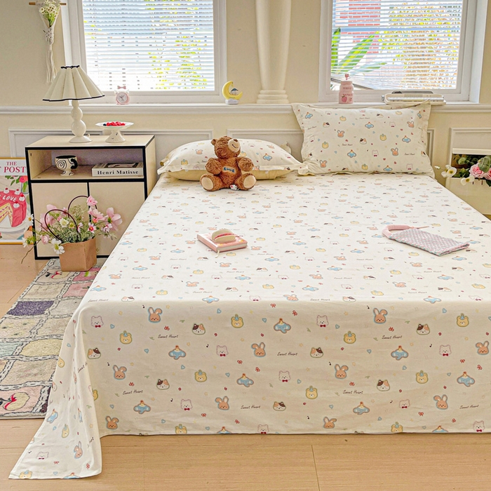 91家纺网 家纺一手货源 找家纺 卡普家居 2025新款全棉印花A版床单 萌宠国度