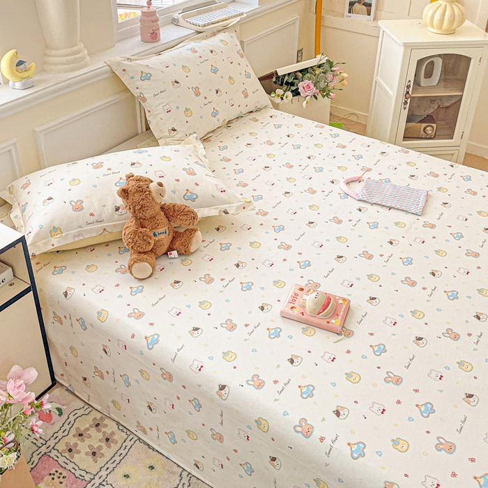 91家纺网 家纺一手货源 找家纺 卡普家居 2025新款全棉印花A版床单 萌宠国度