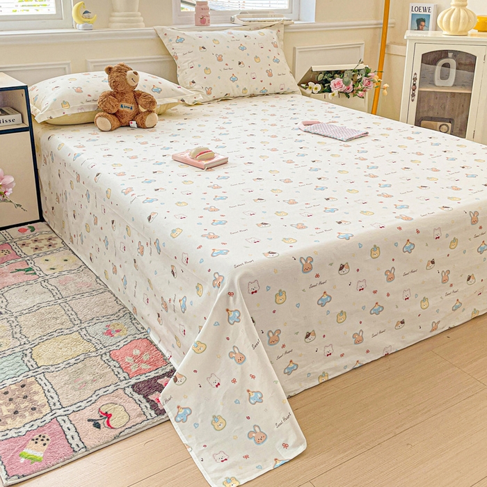 91家纺网 家纺一手货源 找家纺 卡普家居 2025新款全棉印花A版床单 萌宠国度