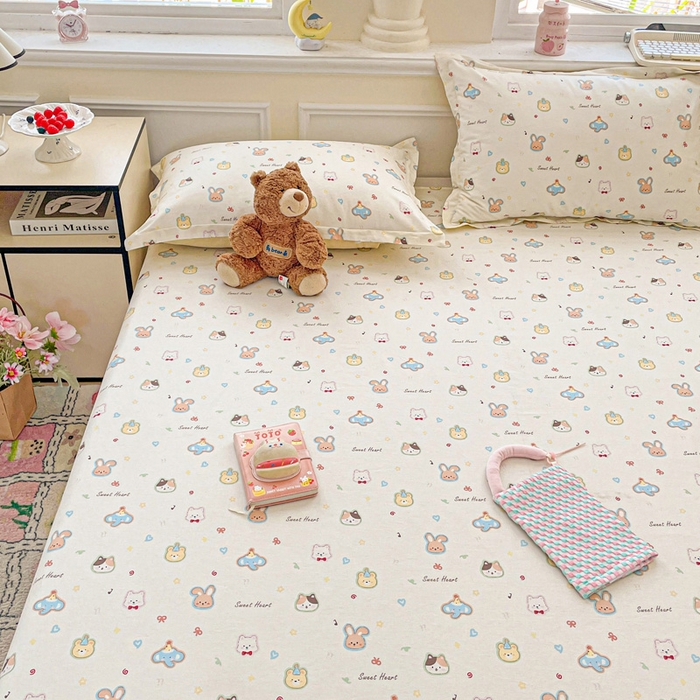 91家纺网 家纺一手货源 找家纺 卡普家居 2025新款全棉印花A版床单 萌宠国度