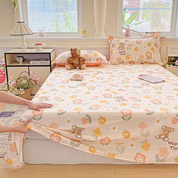 91家纺网 家纺一手货源 找家纺 卡普家居 2025新款全棉印花A版床单 秋日森林