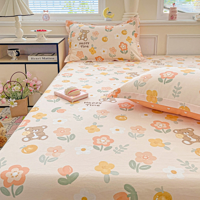 91家纺网 家纺一手货源 找家纺 卡普家居 2025新款全棉印花A版床单 秋日森林