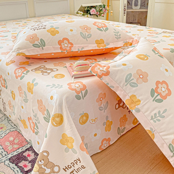 91家纺网 家纺一手货源 找家纺 卡普家居 2025新款全棉印花A版床单 秋日森林