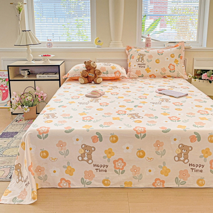 91家纺网 家纺一手货源 找家纺 卡普家居 2025新款全棉印花A版床单 秋日森林