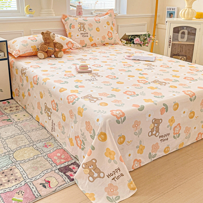 91家纺网 家纺一手货源 找家纺 卡普家居 2025新款全棉印花A版床单 秋日森林