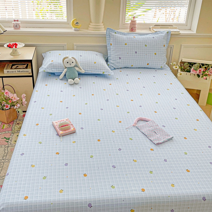 91家纺网 家纺一手货源 找家纺 卡普家居 2025新款全棉印花A版床单 小橘柑