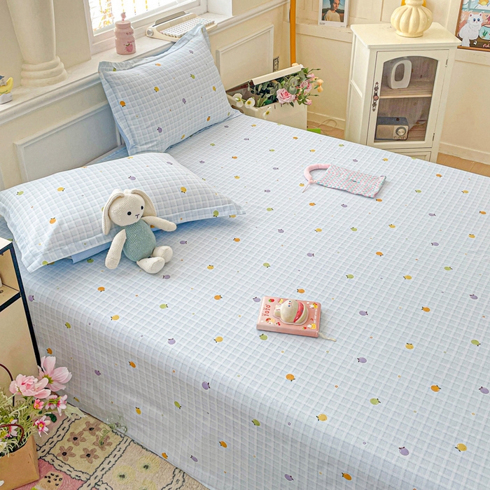 91家纺网 家纺一手货源 找家纺 卡普家居 2025新款全棉印花A版床单 小橘柑