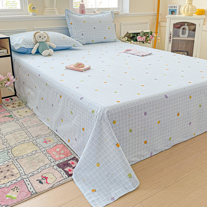 91家纺网 家纺一手货源 找家纺 卡普家居 2025新款全棉印花A版床单 小橘柑