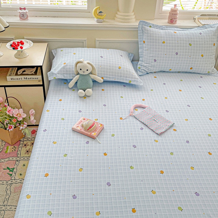 91家纺网 家纺一手货源 找家纺 卡普家居 2025新款全棉印花A版床单 小橘柑