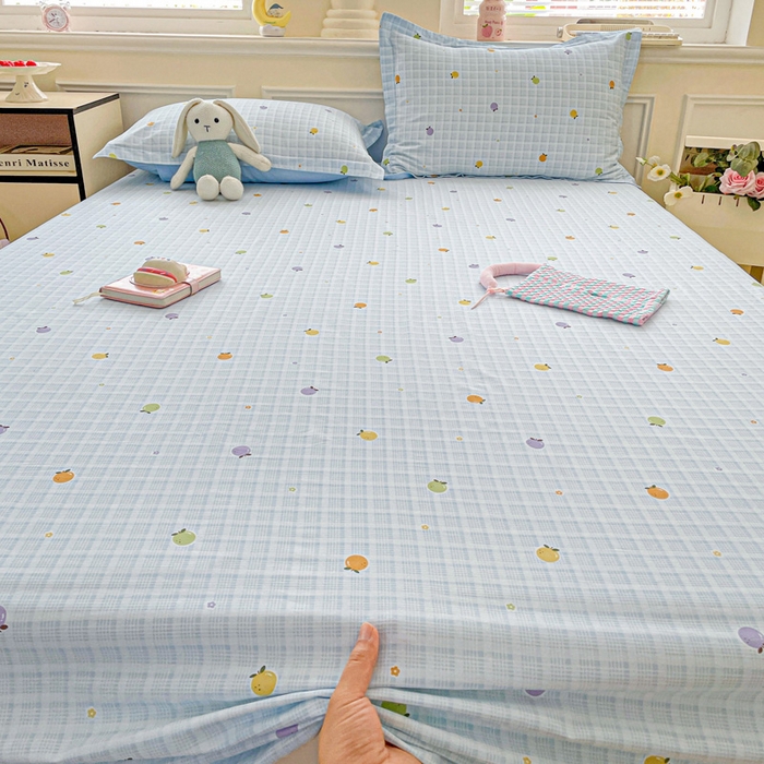 91家纺网 家纺一手货源 找家纺 卡普家居 2025新款全棉印花A版床单 小橘柑