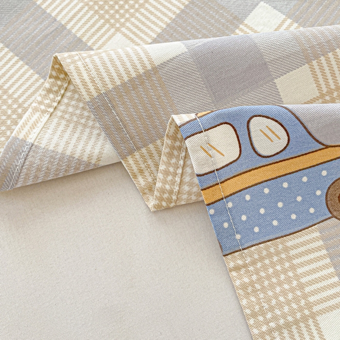 91家纺网 家纺一手货源 找家纺 卡普家居 2025新款全棉印花A版床单 小汽车