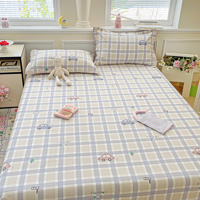 91家纺网 家纺一手货源 找家纺 卡普家居 2025新款全棉印花A版床单 小汽车